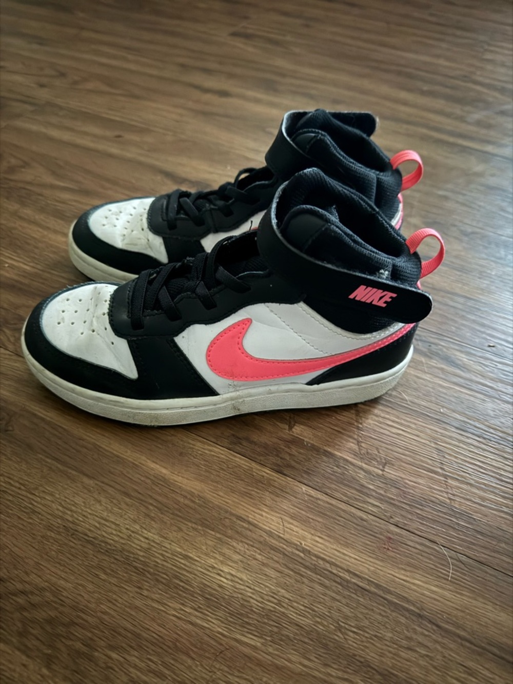 Nike Kids Black, White & Pink High-Top Sneakers